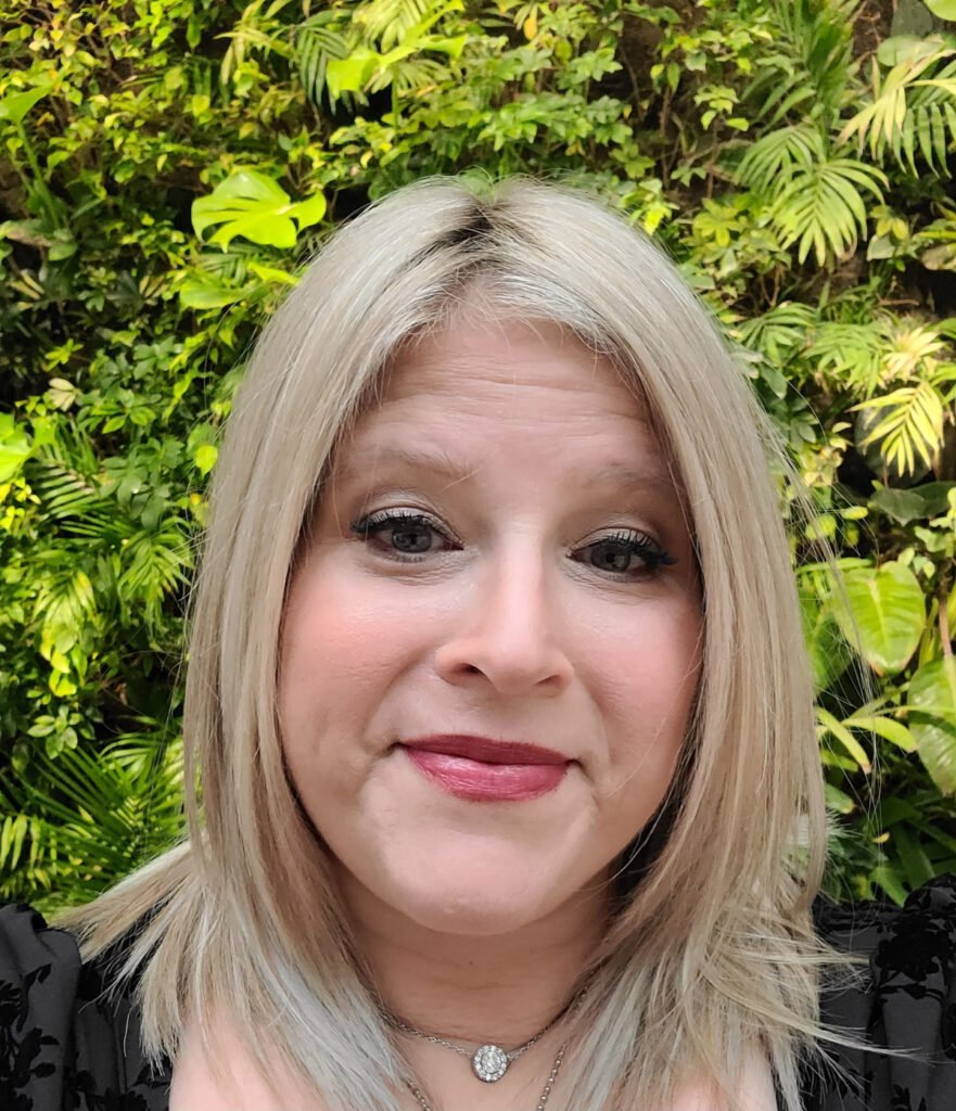 Toronto client Shira wearing straight blonde bespoke european hair topper